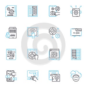 Behavioral modification linear icons set. Conditioning, Reinforcement, Punishment, Habituation, Modification
