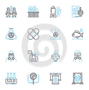 Behavioral Science linear icons set. psychology, sociology, neuroscience, anthropology, cognition, perception, emotion