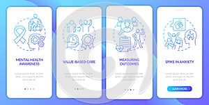 Behavioral trends blue gradient onboarding mobile app screen