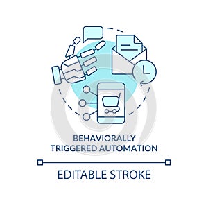 Behaviorally triggered automation turquoise concept icon