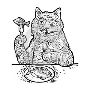 Behemoth cat sketch vector illustration photo