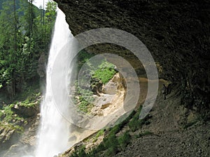 Behin the Perincik watefall in Julian Alps