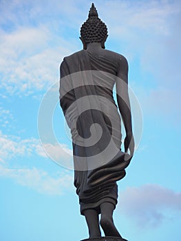 Behind Buddha statue in temple