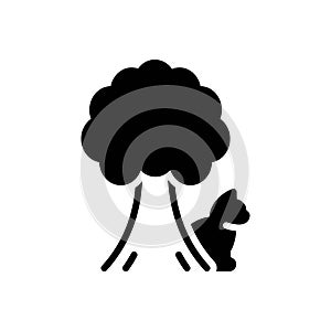 Black solid icon for Behind, backward and beside