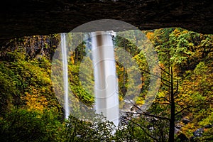 Behind North Falls Cavern, Silver Falls State Park, Oregon