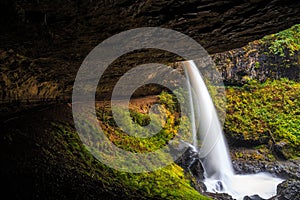 Behind North Falls Cavern, Silver Falls State Park, Oregon