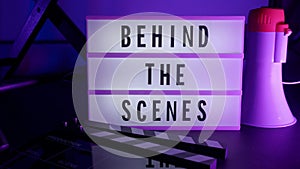 Behind the scenes letterboard text on Lightbox in studio color changing background light