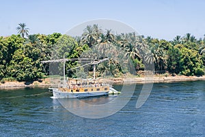 Behind the Scenes: Towing a Nile Tourist Boat. Egypt Summer Travel