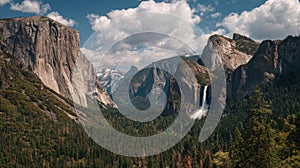 A Grand Waterfall Within A Vast Mountain Range Generative AI