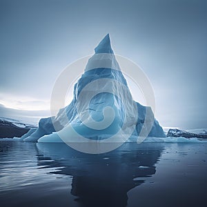Behold the Majestic Beauty of Icebergs Dancing upon the Vast Ocean Canvas.AI generated