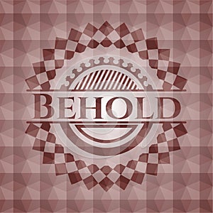 Behold red seamless geometric badge.  EPS10