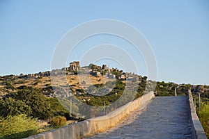 Behramkale historical bridge in Assos, Canakkale