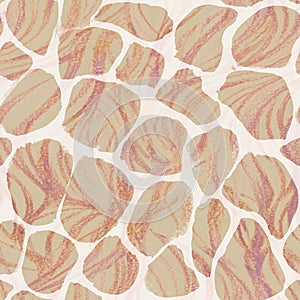 beige animalistic seamless summer pattern with giraffe skin pattern drawn in watercolor