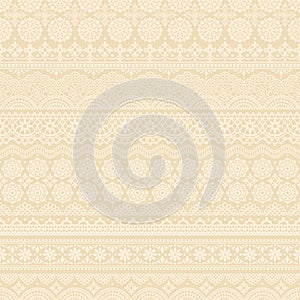 Beige background of lace trims.