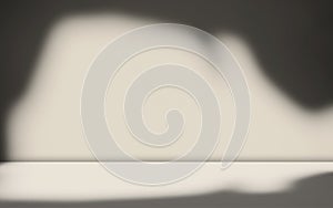 Beige Background Wall Studio Light Shadow Backdrop Product Pattern Leaf Autumn Spring Summer Mockup Surface Podium Abstract Scene