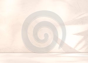 Beige Background Wall Studio shadow Leaf Backdrop Gradient Room Light Abstract Flower Pattern Table Product Cosmetic Beauty Pink