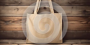 Beige Bag On A Table, Template For Your Design