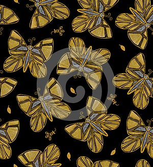 Beige batterfly seamless pattern for fabric, clothes