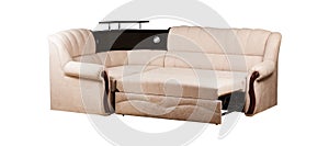 Beige big Sofa With White Background