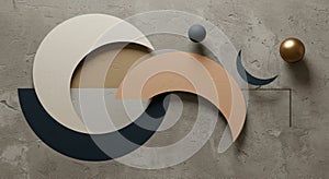 Beige and Black Circle Geometry