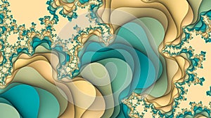 Beige and blue shapes abstract fractal background