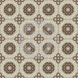 Beige an brown lace background with ornament. Textured pattern. Light and dark colors, pale hues.