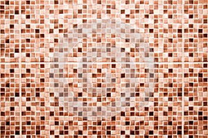 Beige brown square mosaic for textural background.