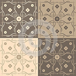 Beige and brown square tiles