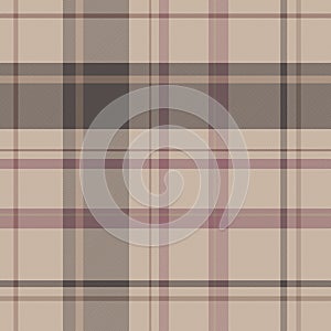 Beige and brown twill plaid on seamless background
