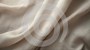 Beige Chiffon Fabric: Fluid Brushwork Style With Organic Contours