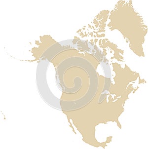 BEIGE CMYK color map of NORTH AMERICA
