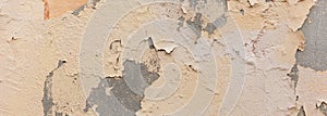 Beige color, painted and faded wall texture grunge background