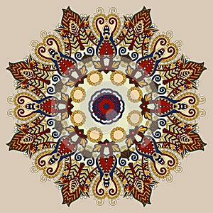 Beige colour mandala, circle decorative spiritual