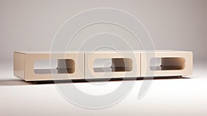 Béžový konzoly sklo panely styl vysoký lesk 