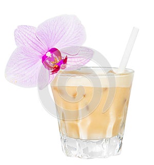 Beige Creamsicle Drink with flawer