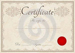 Beige Diploma / Certificate background and border