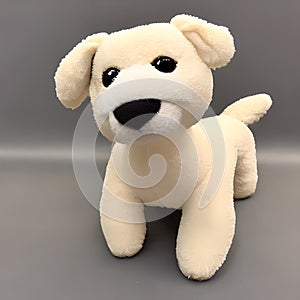 Beige dog, cute plush toy, mascot ai Generated, generative AI, CGI graphics