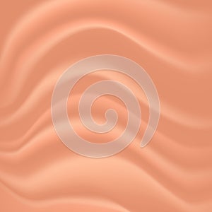 Beige draped silk fabric texture. vector illustration