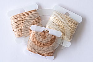 Beige Embroidery Thread on Bobbins