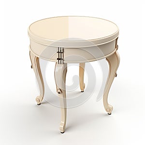 Beige End Table With Sculptural Legs - Detailed 3d Render