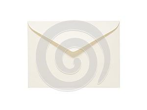 Beige envelope isolated on white background. Clipping path included.