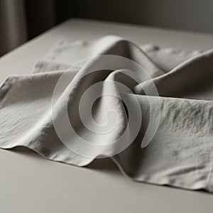 Beige fabric is draped over a