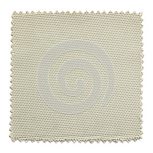 Beige fabric swatch samples isolated on white