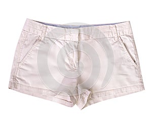 Beige female shorts isolated.