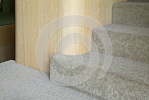 Beige fitted carpet