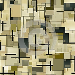 Beige geometric pattern inspired by cubist deconstruction (tiled)