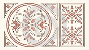 Beige Geometric Tile Pattern Vector, vector design Generative AI