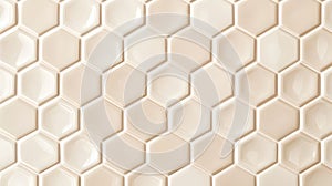 Glossy Beige Hexagonal Tiles Seamless Pattern.