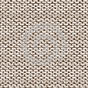 Beige gray realistic knitted seamless pattern. Watercolor hand paint cozy warm knit texture