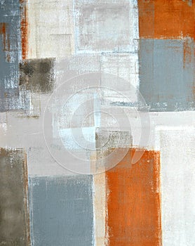 Beige and Grey Abstract Art Painting